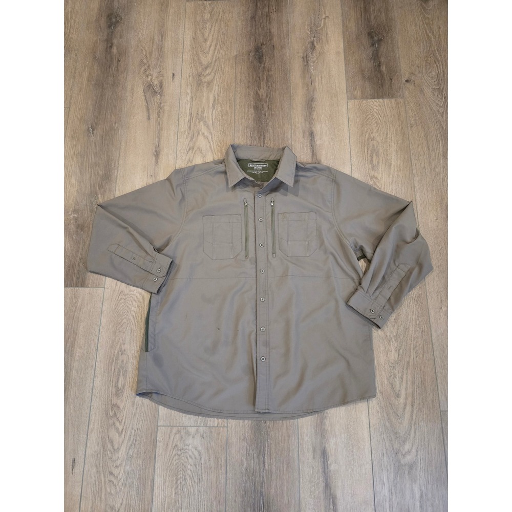 5.11 Tactical Mens Size‎ 2XL XXL Green Performance Long Sleeve Chest Pockets